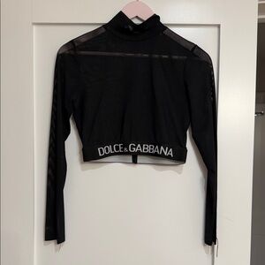 Dolce & Gabbana Black Sheer Crop Top